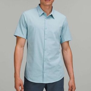 Lululemon Airing Easy Short Sleeve Shirt - Heathered Breeze Blue